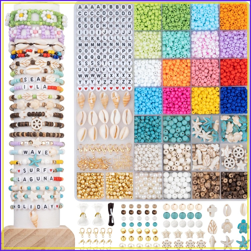 Jewelry Making Pieces - 6000pcs 4mm Glass Beads for Bracelet