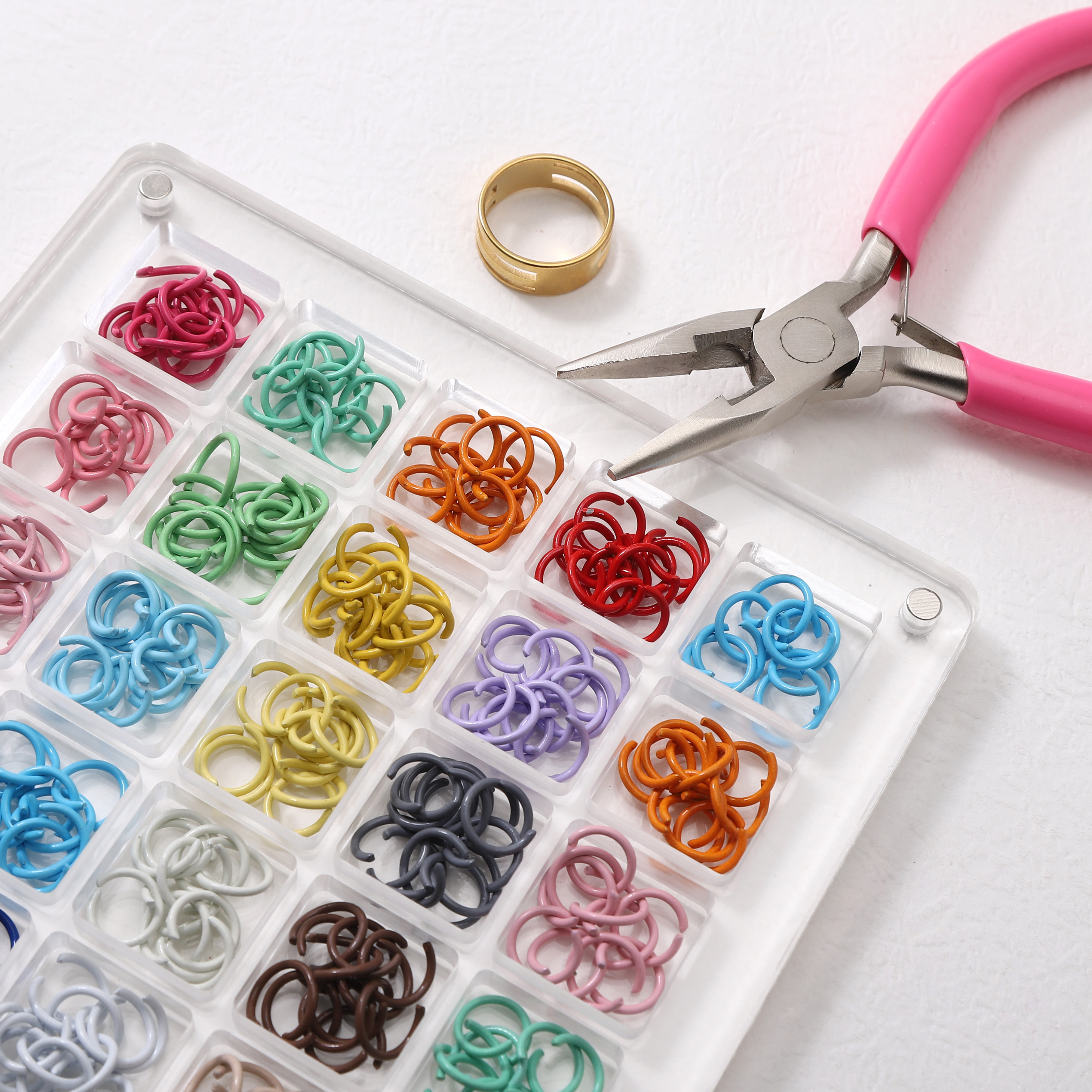 Jump Ring Assorted - 50pcs Iron Plated Open Jump Rings