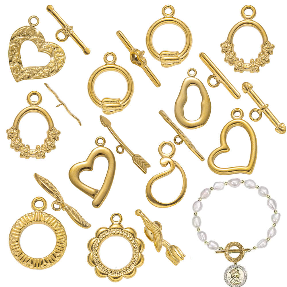 Jewelry Making Hoops - 5 Sets Stainless Steel Toggle Clasp