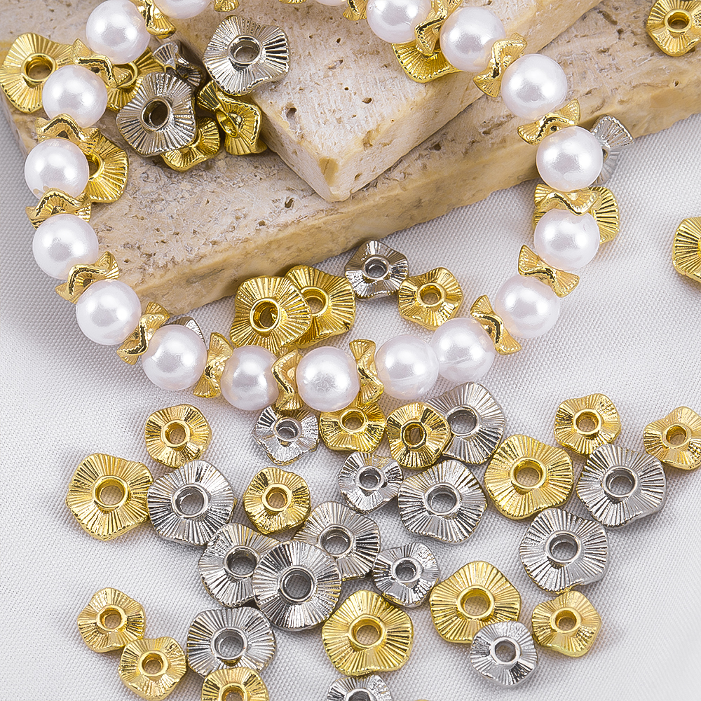Jewelry Making Pieces - 20/30/50Pcs Gold Color Plated Metal Wave