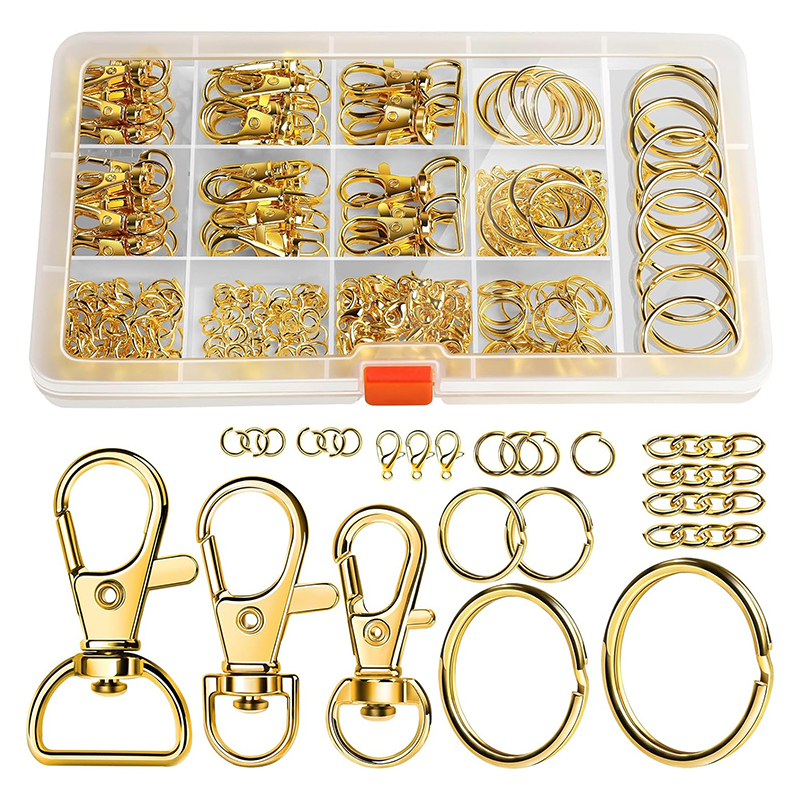 Lobster Clasp Silver - 265PCS Metal Keychain Kit Lobster Claw