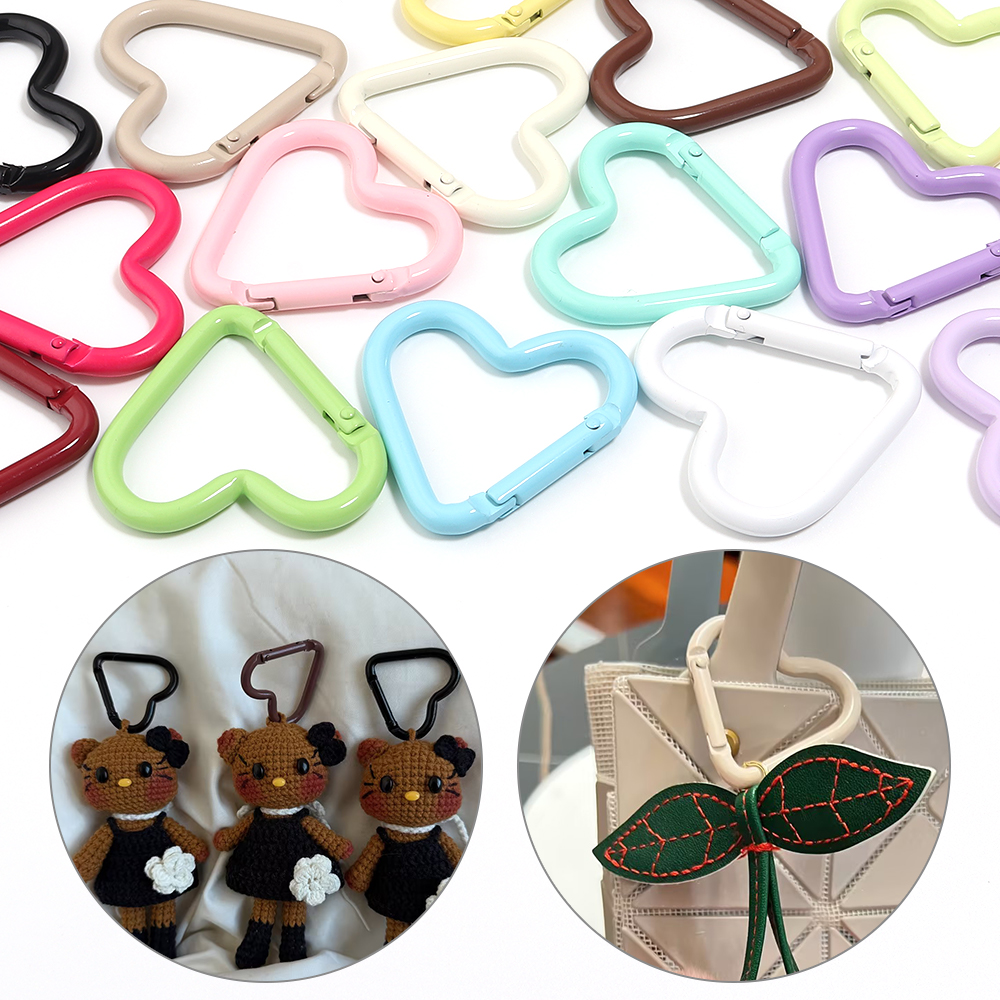 Jewelry Making Hoops - 5pcs Colorful Heart-shaped Aluminum Alloy Carabiner