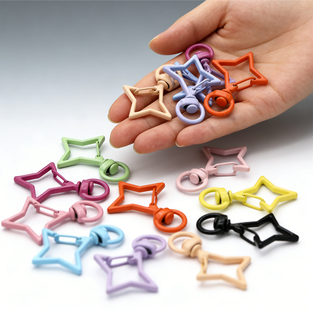 Jewelry Making Hoops - 5pcs 38x26mm Colorful Star Rhombus Shape