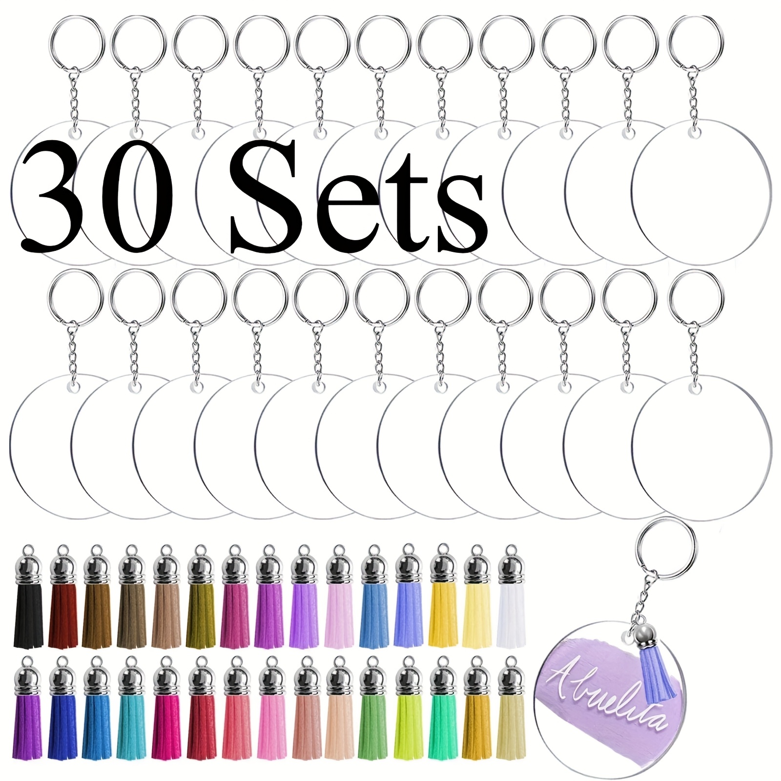 Jewelry Making Hoops - 30Sets DIY Classics Fashion Tassel Keychain