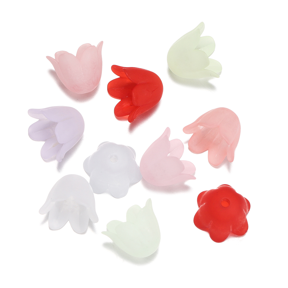Jewelry Making Pieces - 50pcs 8.5X11mm Colorful Bellflower Beads Caps