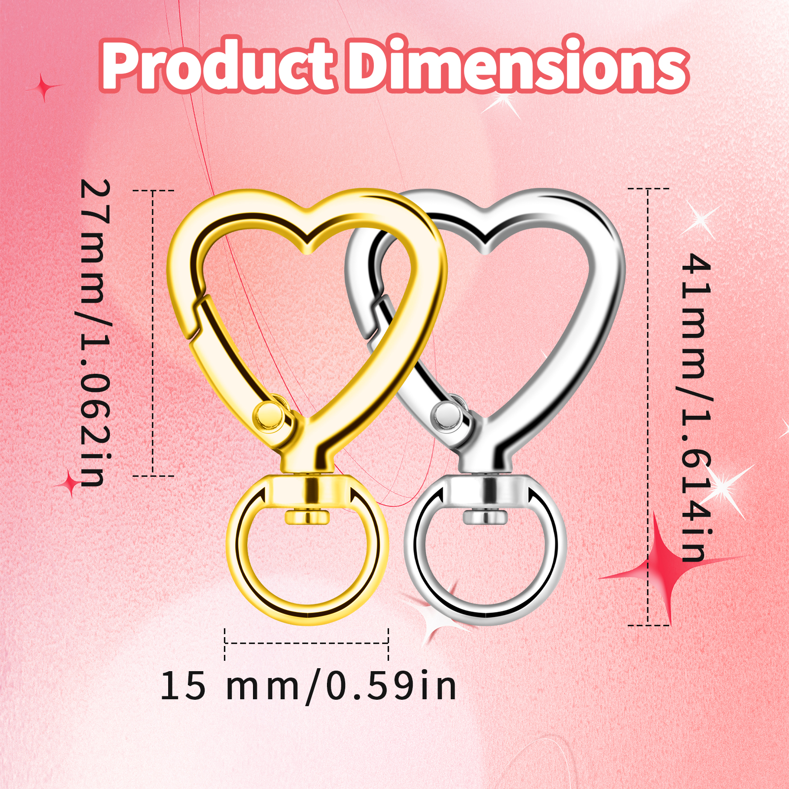 10pcs Metal Heart Lobster Claw - Jewelry Making Hoops avis et prix