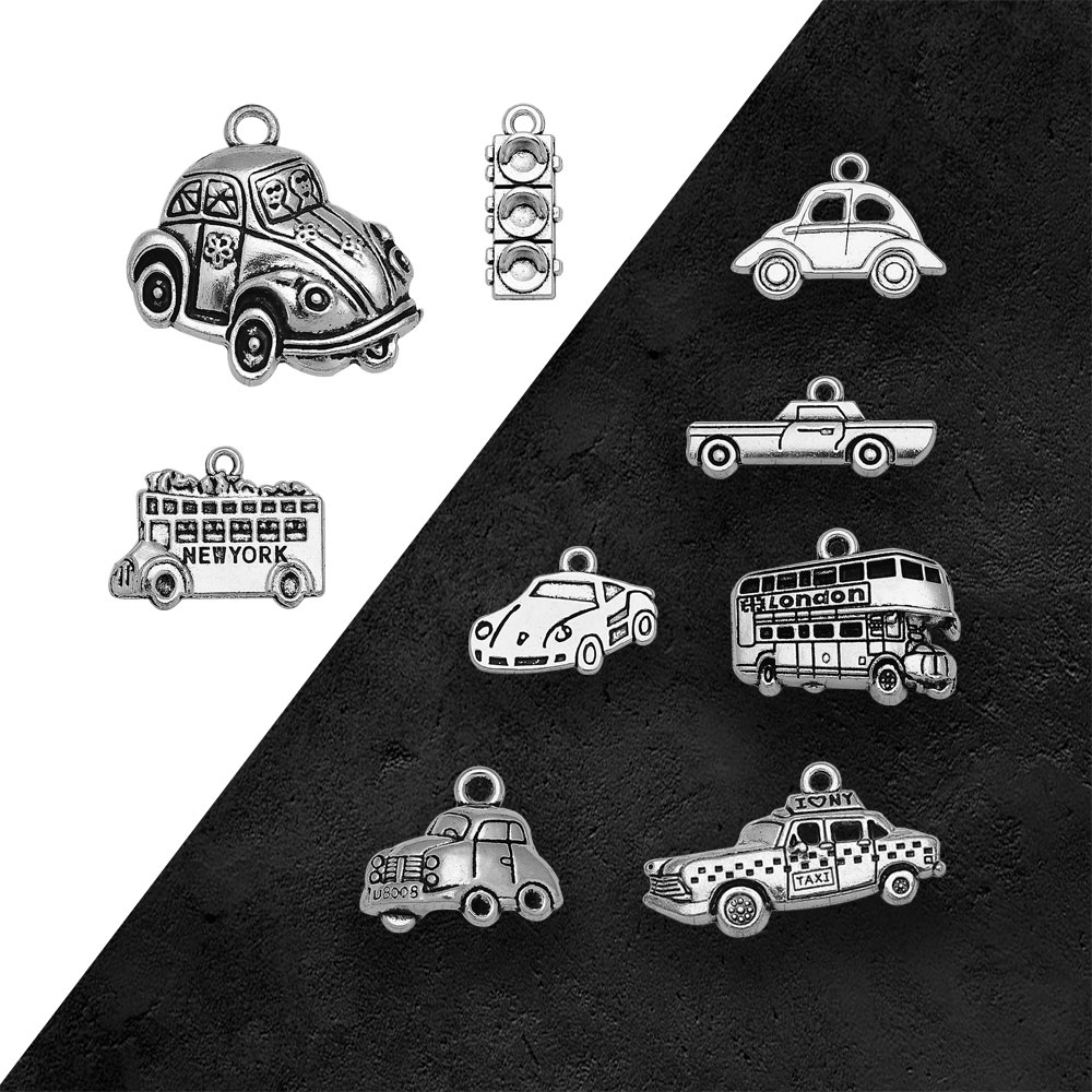 Silver Plated Taxi Bus Car Tra - Jewelry Making York avis et prix