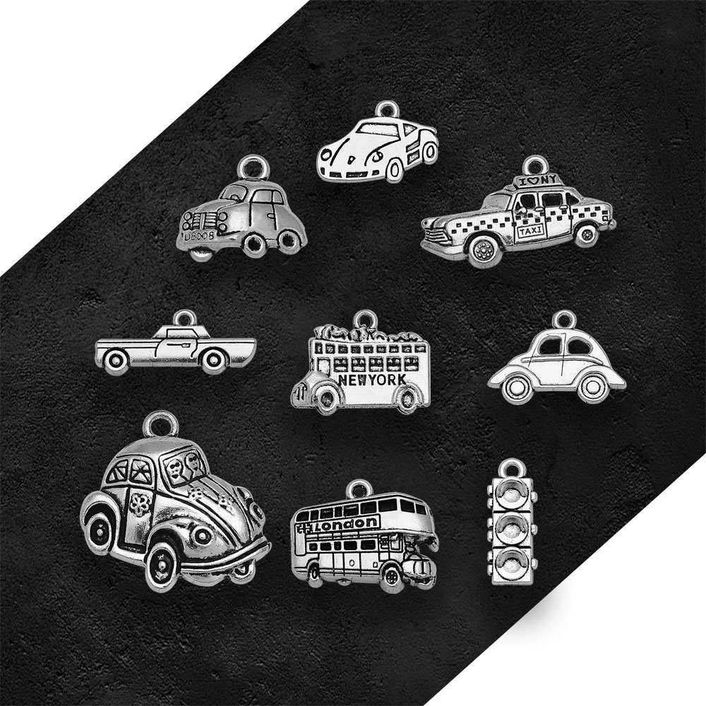 Silver Plated Taxi Bus Car Tra - Jewelry Making York avis et prix