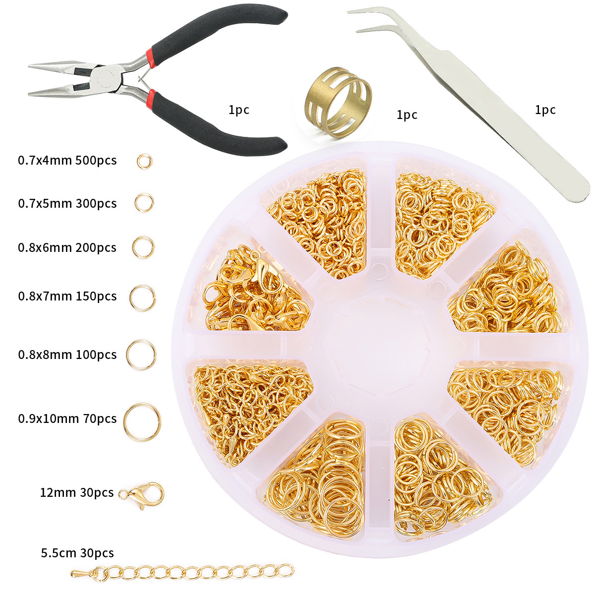 Phinus 1200P Gold Jump Rings K - Jump Ring Assorted avis et prix