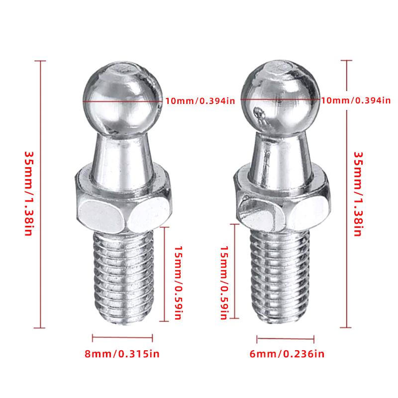 2Pcs M6 M8 Universal Car 10mm  - Eyepin Ball End avis et prix