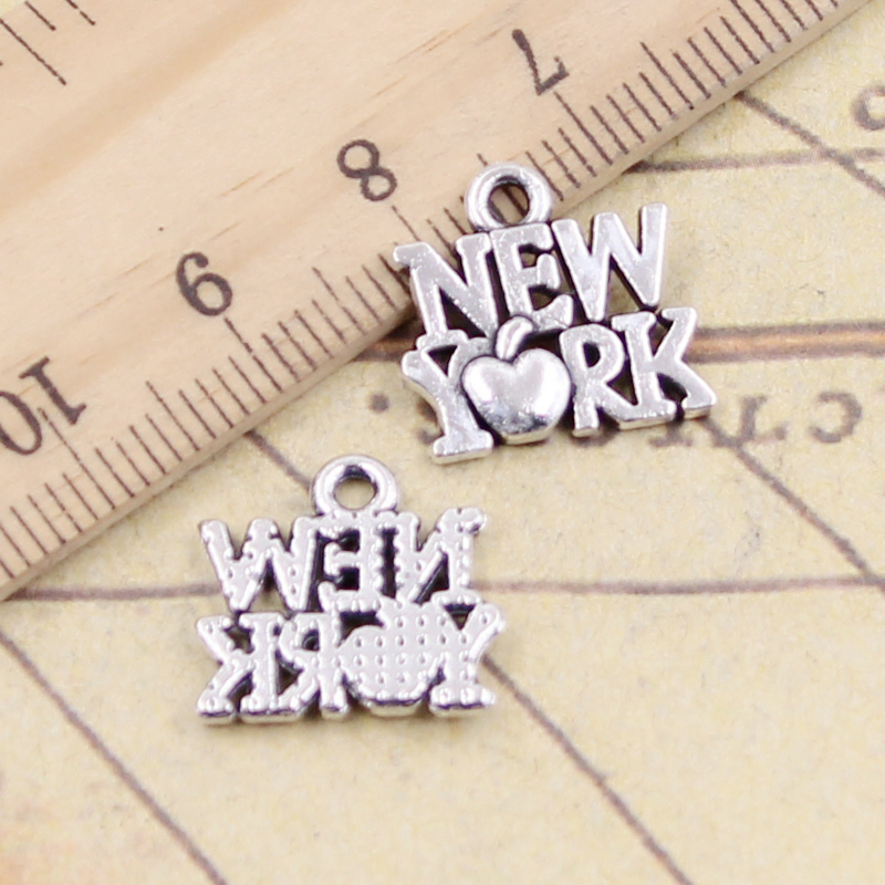 20pcs Charms Heart New York 14 - Jewelry Making York avis et prix