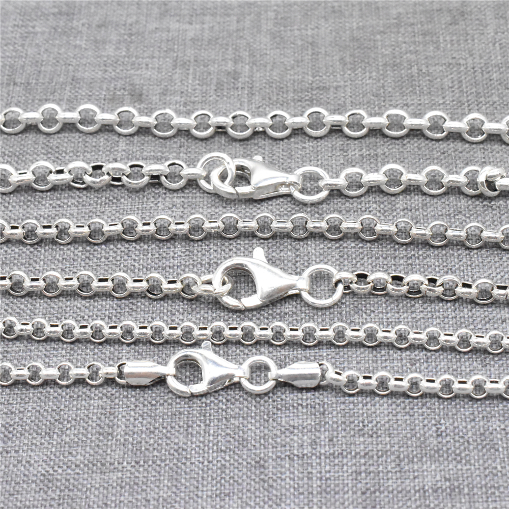 925 Sterling Silver Rolo Neckl - Lobster Clasp Silver avis et prix