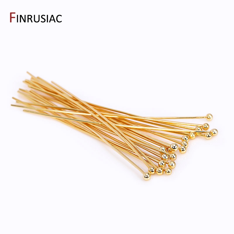 50PCS/lot 18k Gold Plated Bras - Eyepin Ball End avis et prix