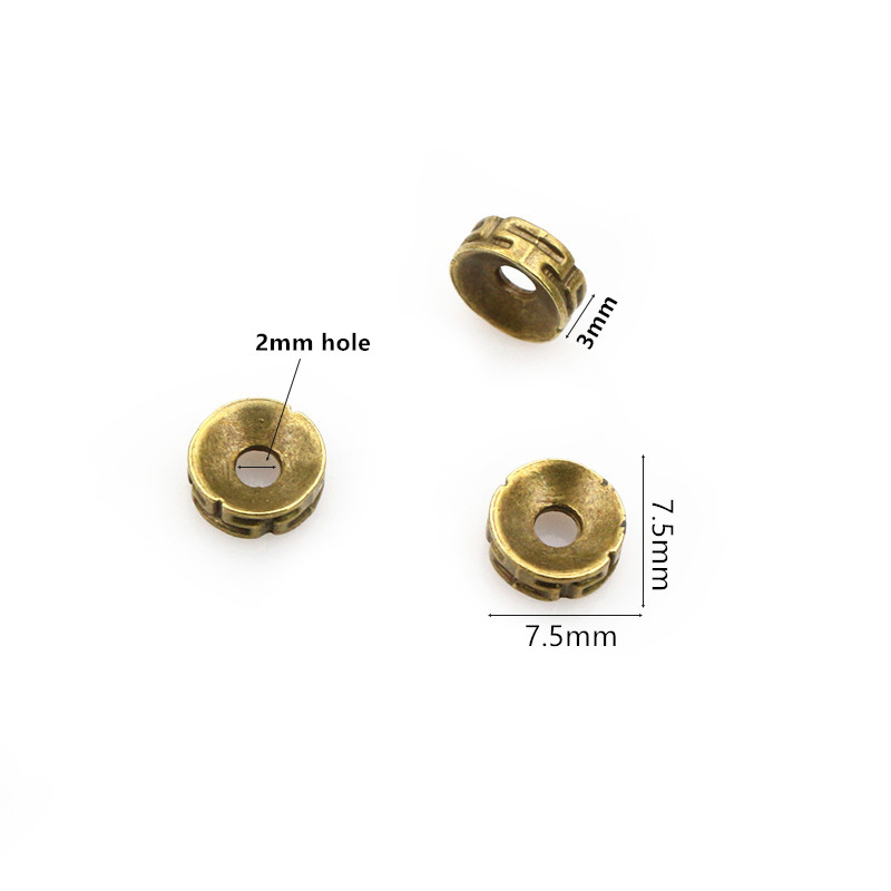 50pcs 7.5x3mm Spacer Beads Bro - Eyepin Ball End avis et prix