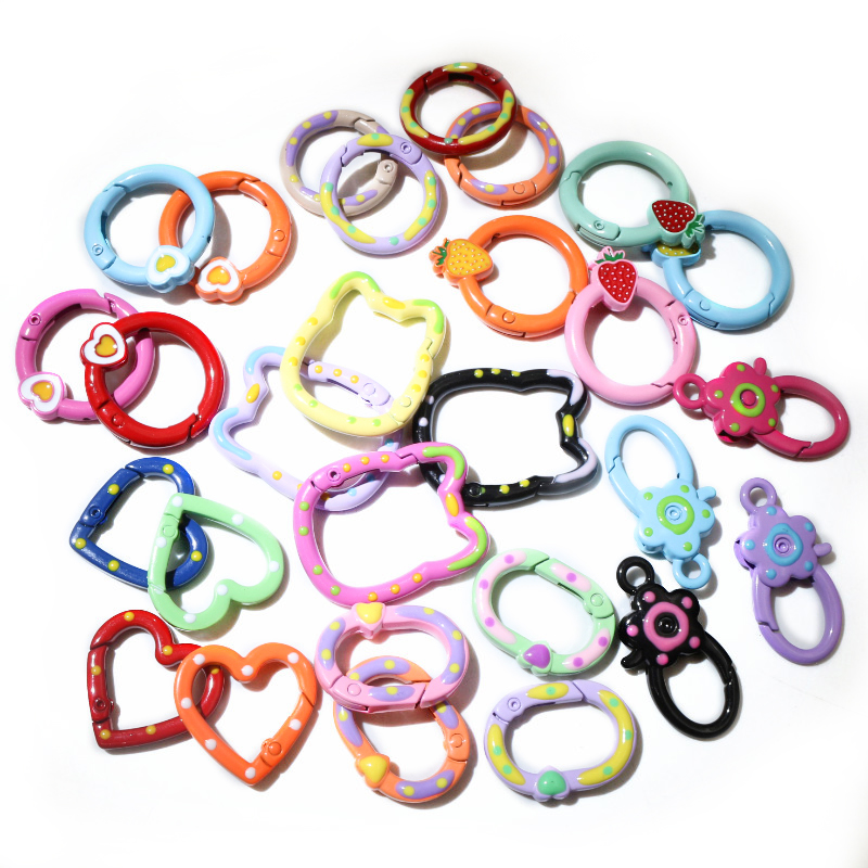 10pcs Random Colors Mix Heart  - Jump Ring Assorted avis et prix