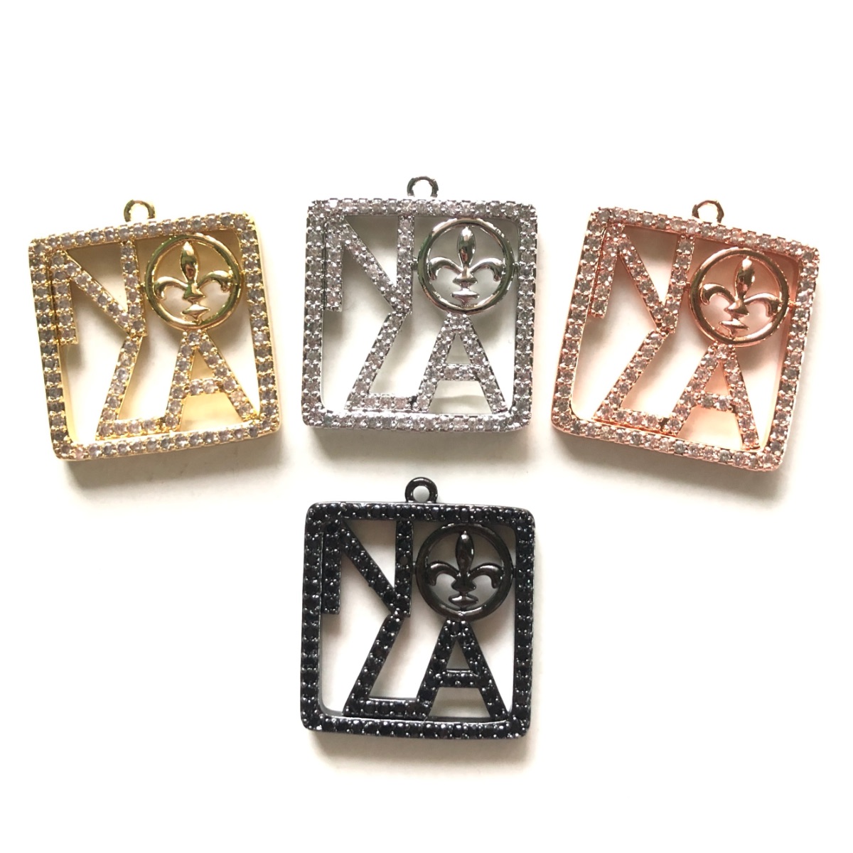 5pcs Zirconia Pave NOLA Fleur  - Jewelry Making New Orleans avis et prix