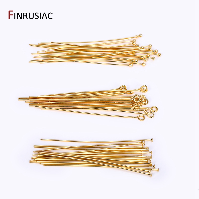 50PCS/lot 18k Gold Plated Bras - Eyepin Ball End avis et prix
