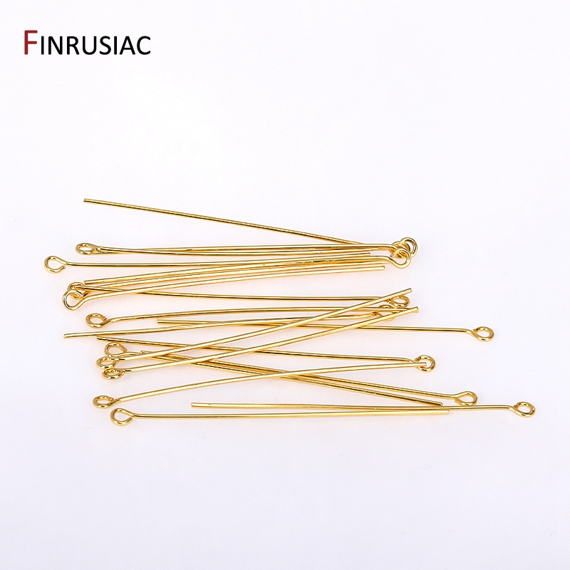 50PCS/lot 18k Gold Plated Bras - Eyepin Ball End avis et prix