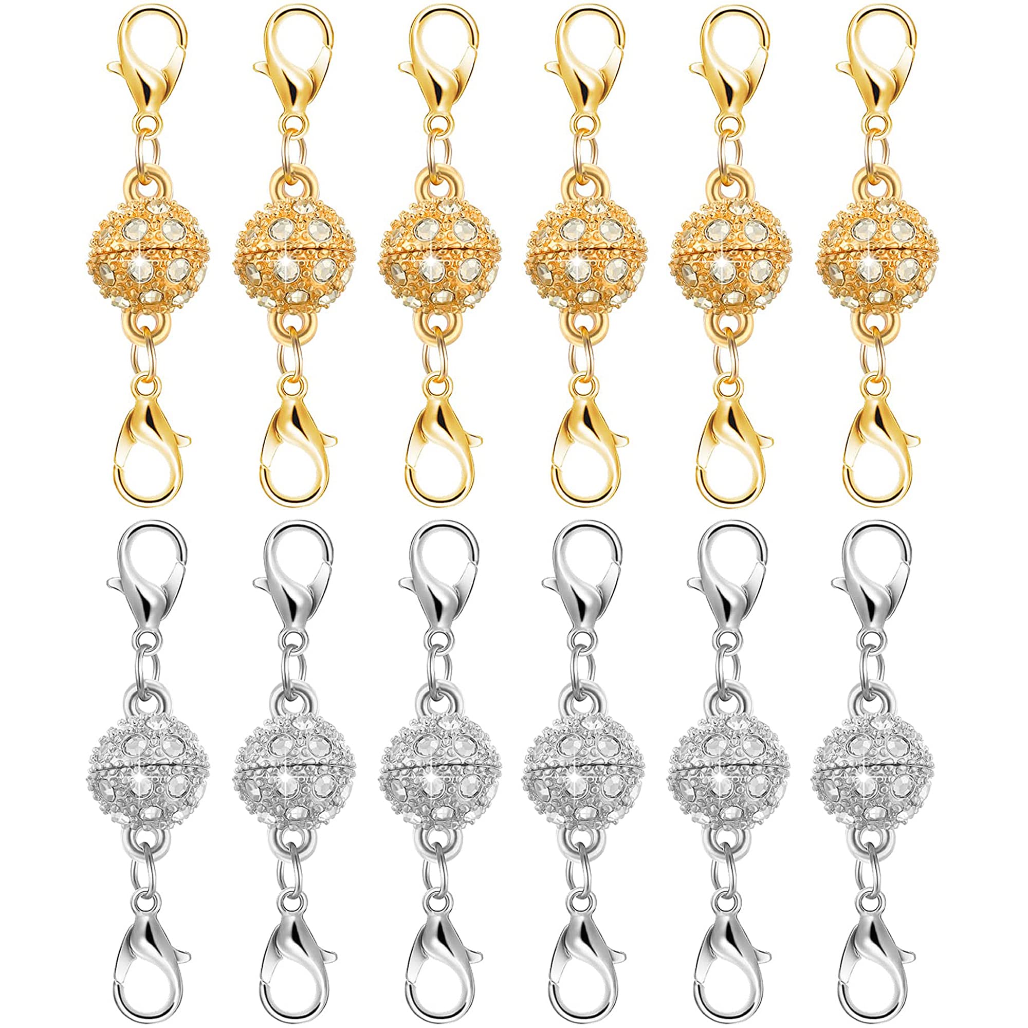12 Pieces Magnetic Necklace Cl - Lobster Clasp Silver avis et prix