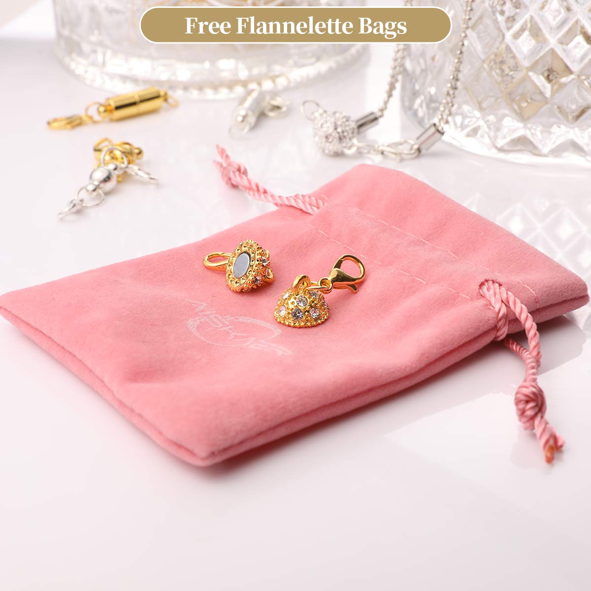 12 Pieces Magnetic Necklace Cl - Lobster Clasp Silver avis et prix