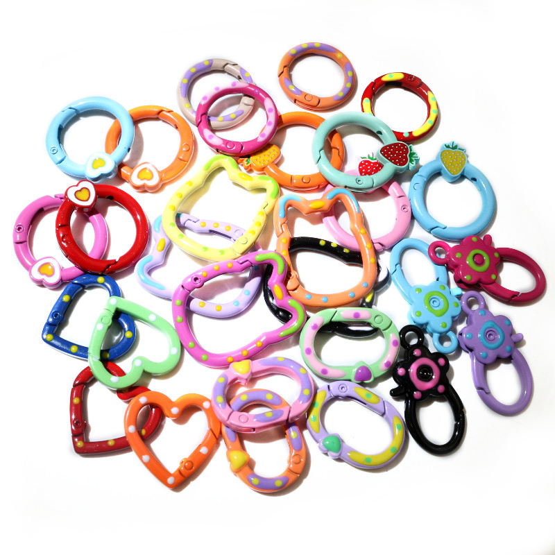 10pcs Random Colors Mix Heart  - Jump Ring Assorted avis et prix