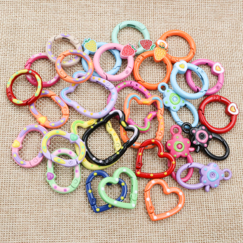 10pcs Random Colors Mix Heart  - Jump Ring Assorted avis et prix
