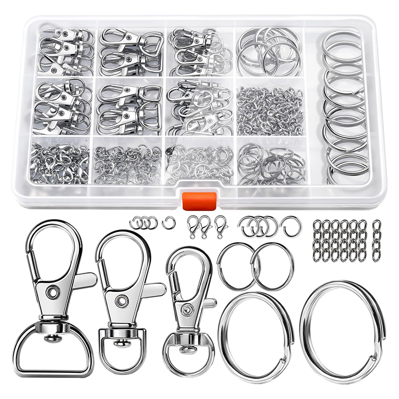 265PCS Metal Keychain Kit Lobs - Lobster Clasp Silver avis et prix