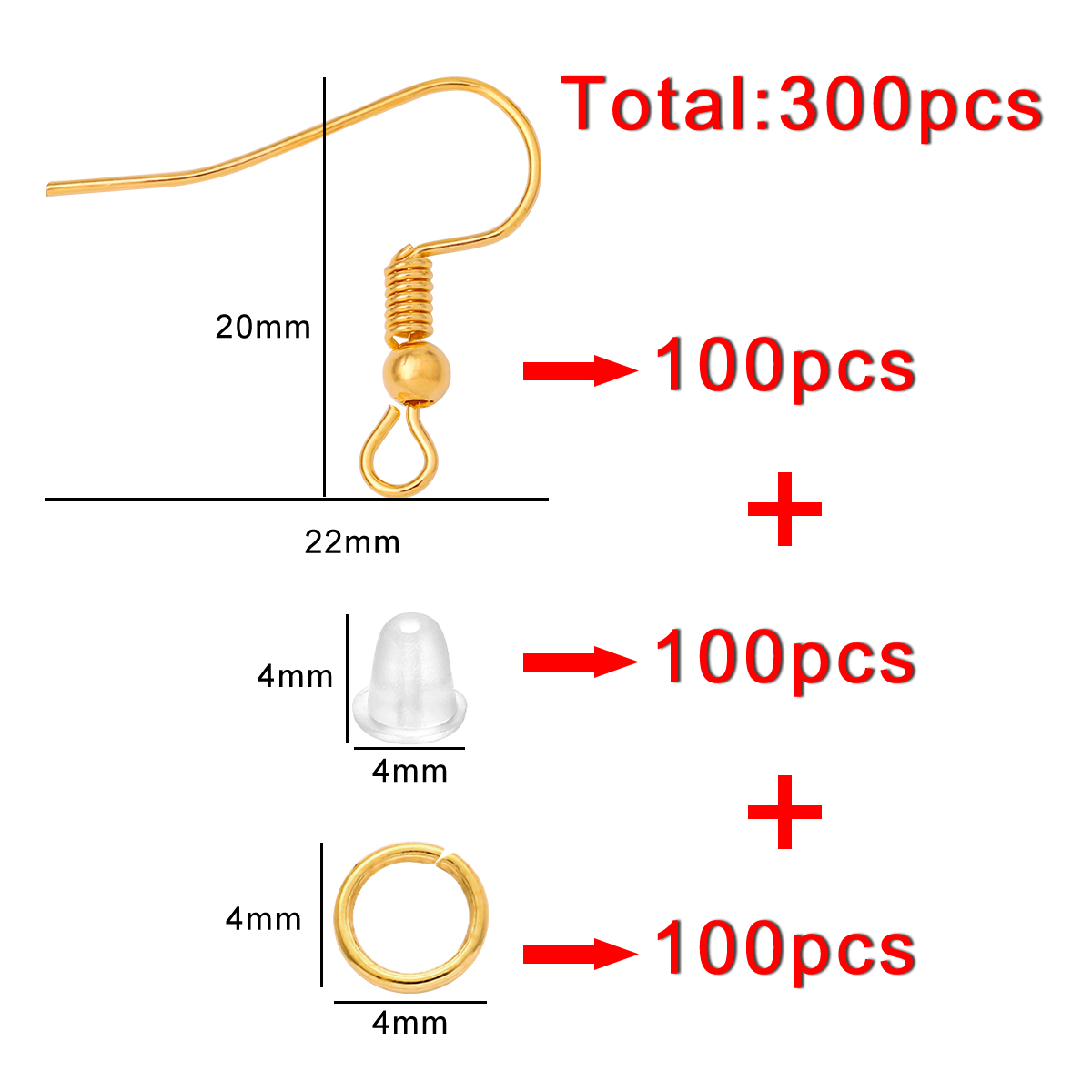 100-300pcs/Lot Hypoallergenic  - Jump Ring Assorted avis et prix