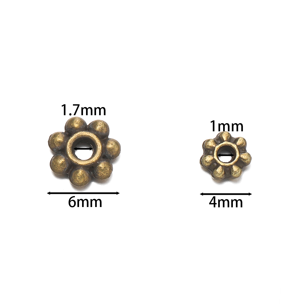 200Pcs 4/6mm Alloy Snowflake B - Jewelry Making Pieces avis et prix