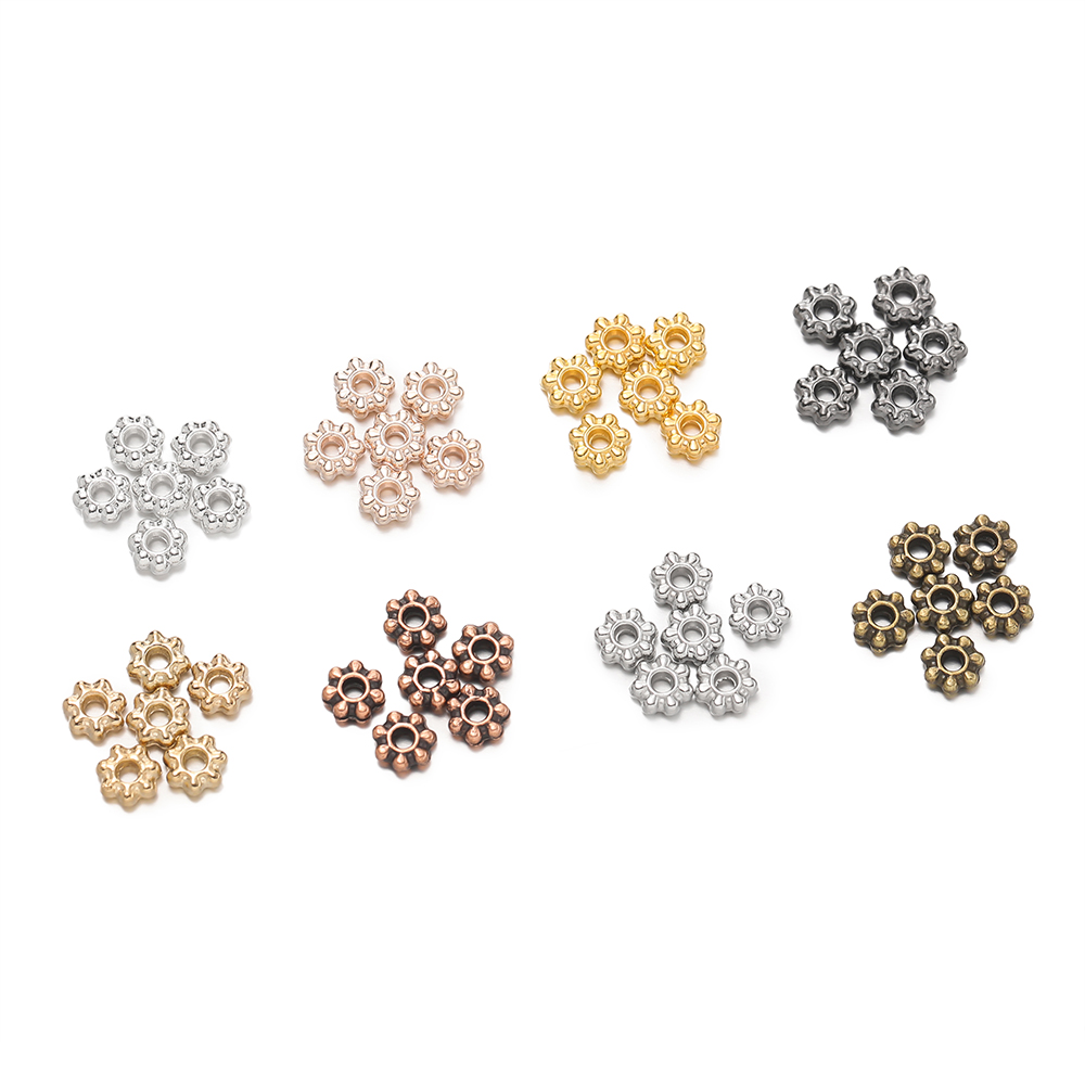 200Pcs 4/6mm Alloy Snowflake B - Jewelry Making Pieces avis et prix