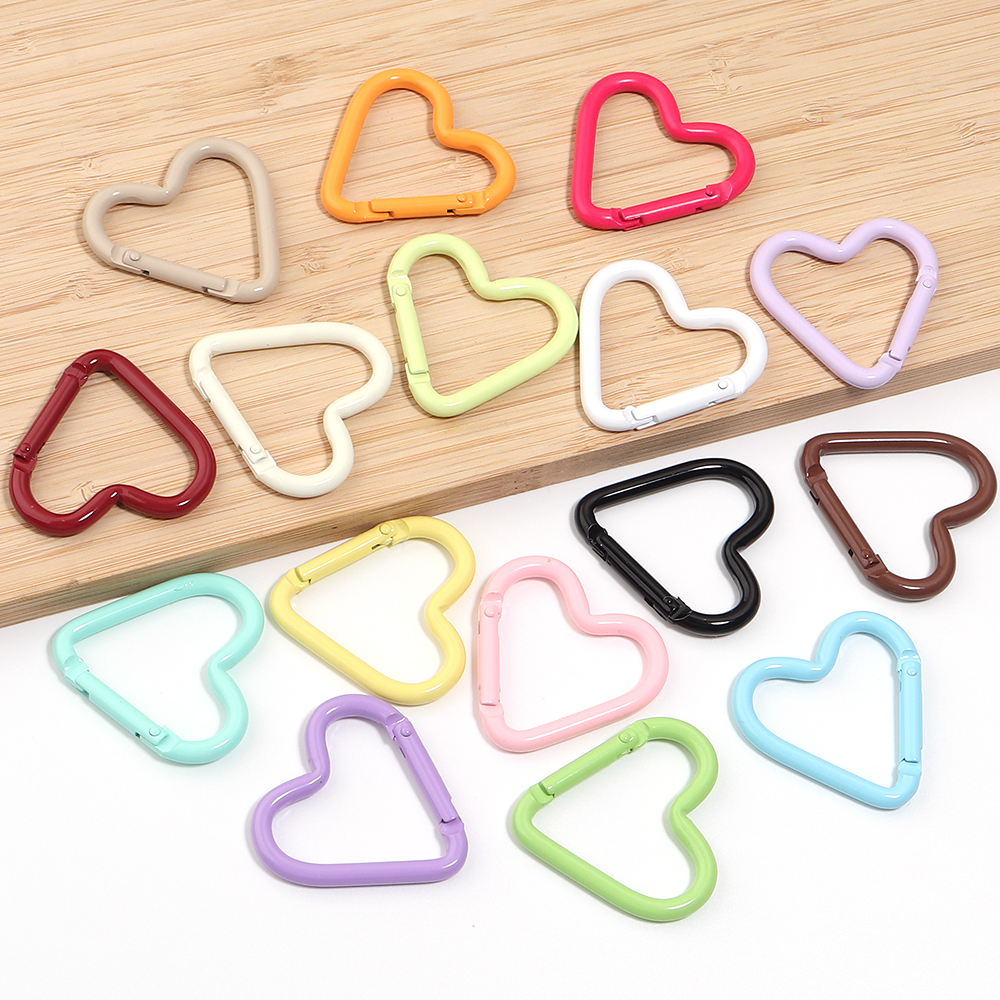 5pcs Colorful Heart-shaped Alu - Jewelry Making Hoops avis et prix