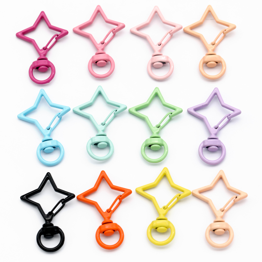 5pcs 38x26mm Colorful Star Rho - Jewelry Making Hoops avis et prix