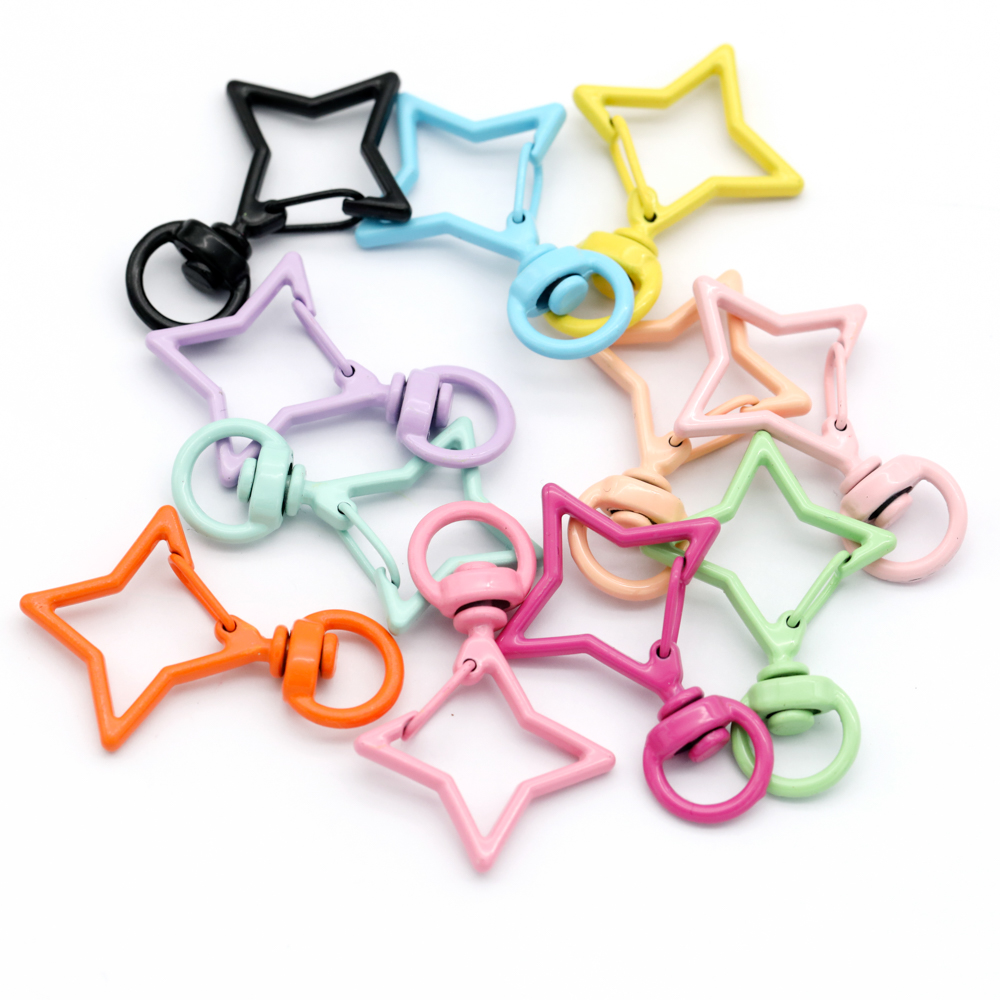 5pcs 38x26mm Colorful Star Rho - Jewelry Making Hoops avis et prix