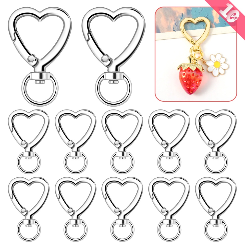 10pcs Metal Heart Lobster Claw - Jewelry Making Hoops avis et prix