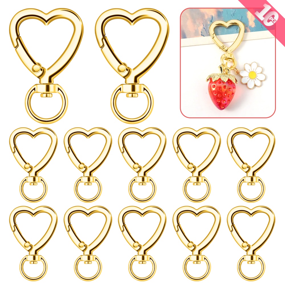10pcs Metal Heart Lobster Claw - Jewelry Making Hoops avis et prix