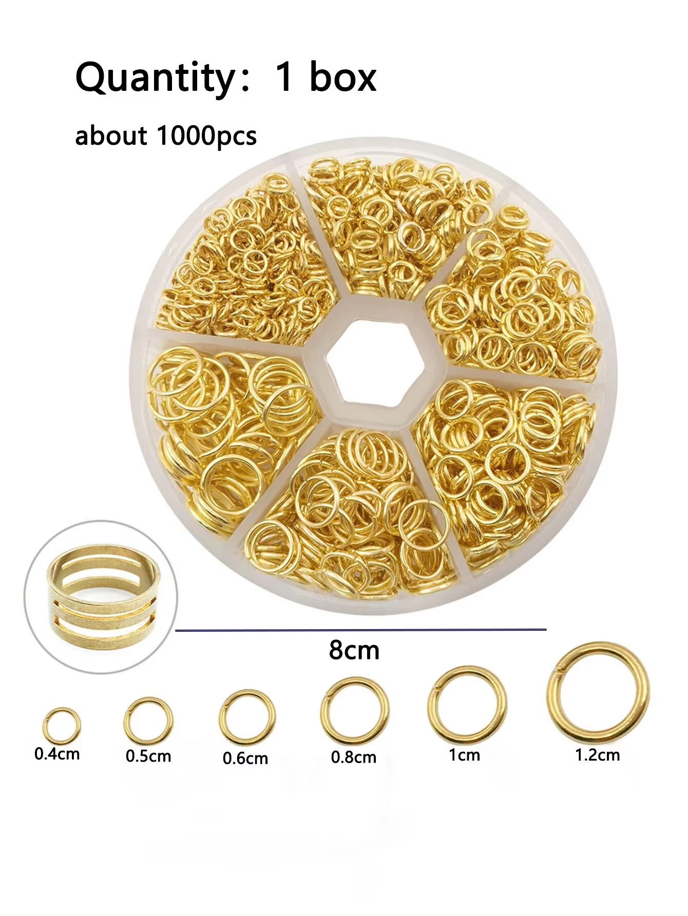 Mixed 6 Sizes Open Jump Rings, - Jump Ring Assorted avis et prix