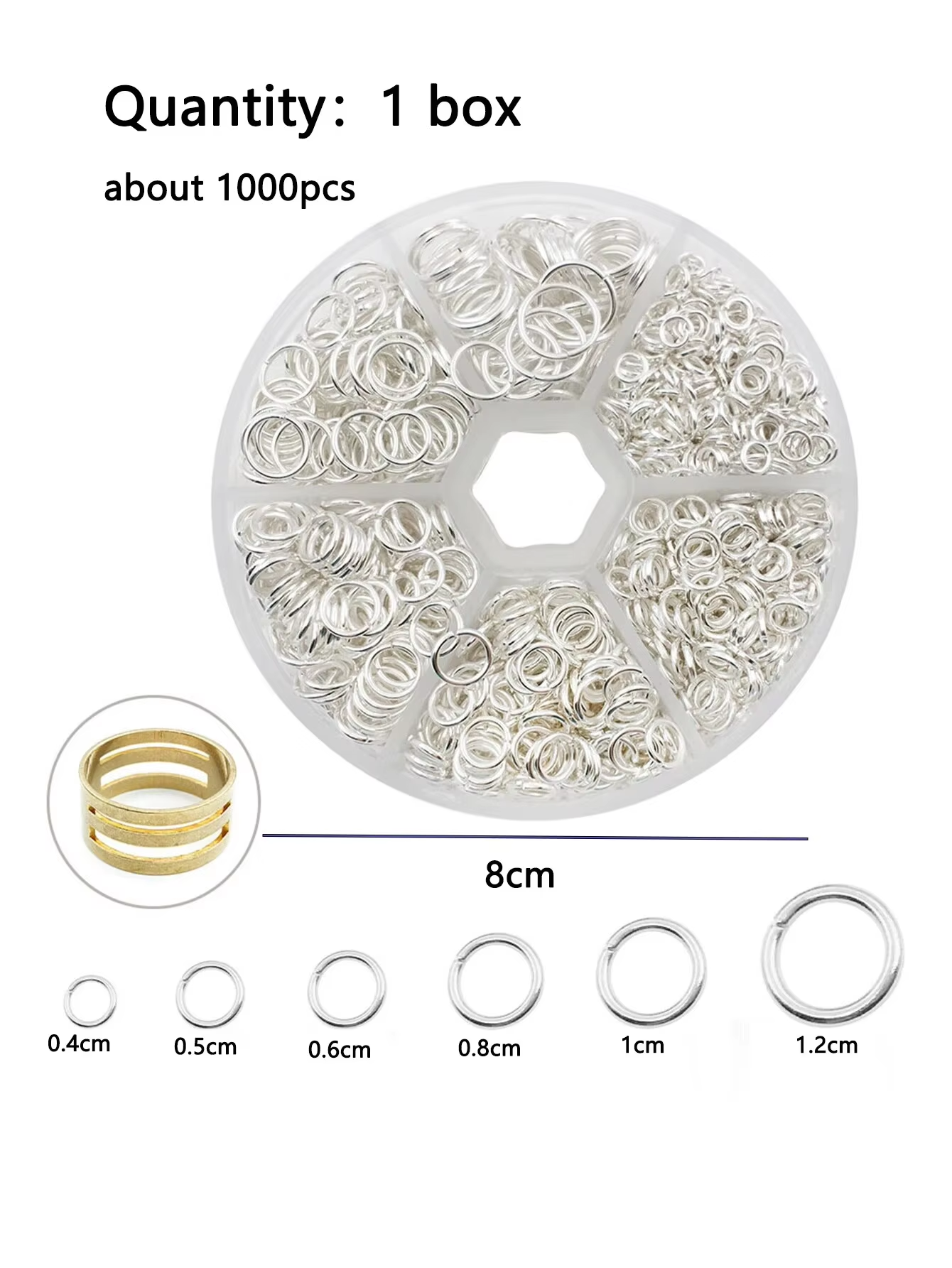 Mixed 6 Sizes Open Jump Rings, - Jump Ring Assorted avis et prix