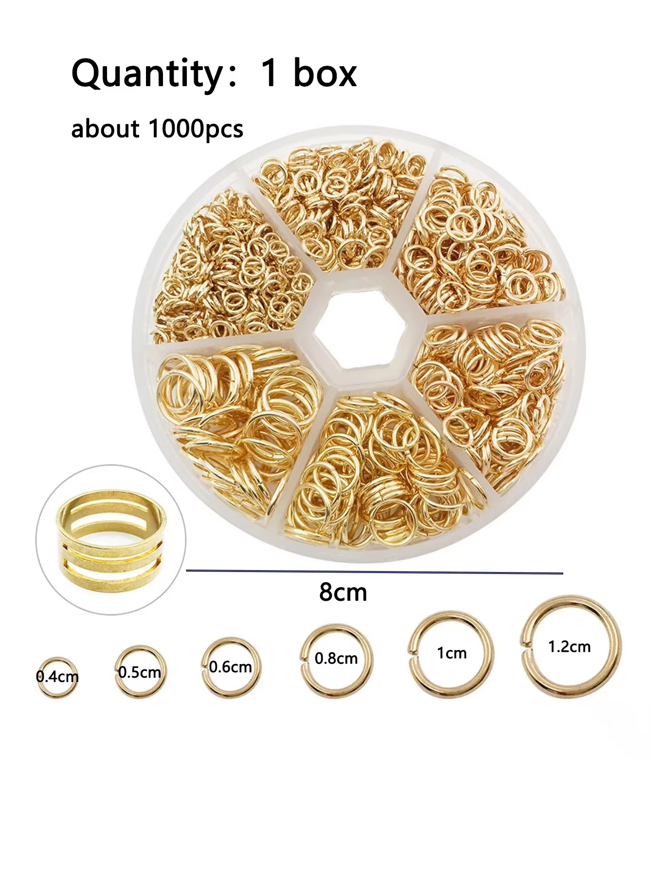 Mixed 6 Sizes Open Jump Rings, - Jump Ring Assorted avis et prix