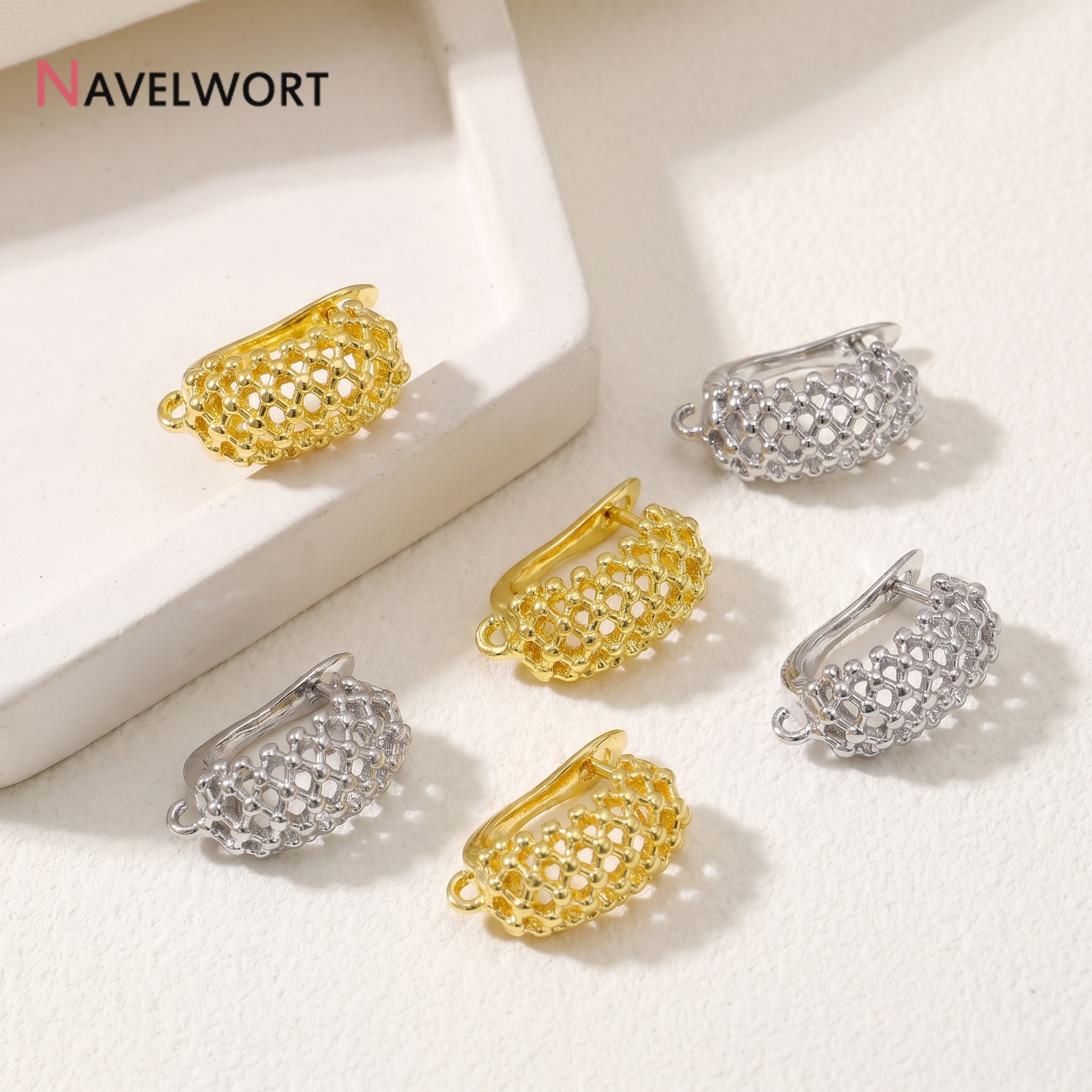 18K Gold Plated Brass  Hollow  - Jewelry Making Pins avis et prix