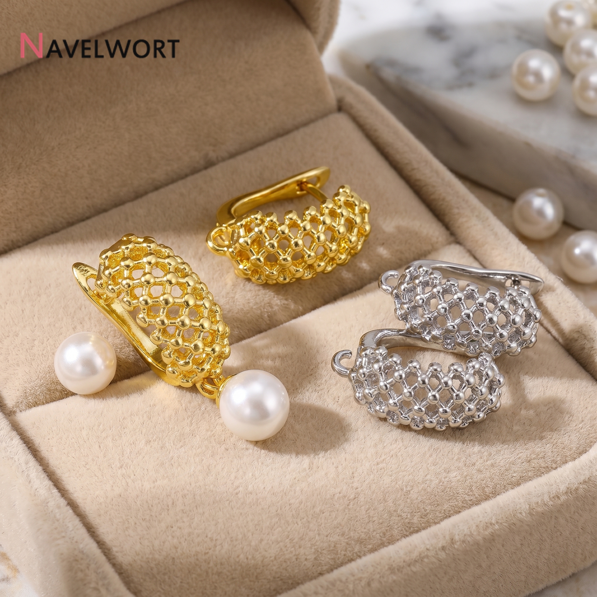 18K Gold Plated Brass  Hollow  - Jewelry Making Pins avis et prix