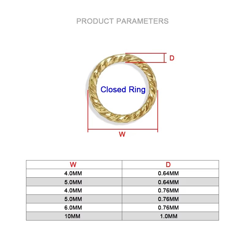 14K Gold Filled Sparkle Closed - Jump Ring Assorted avis et prix